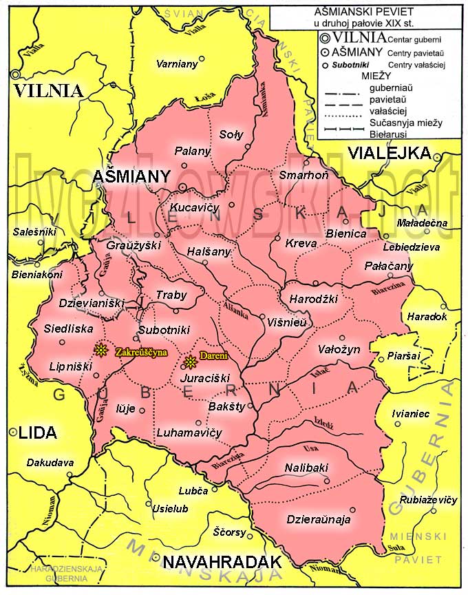 Mapa powiatu oszmiańskiego