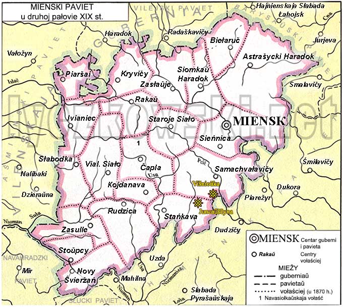 Mapa powiatu mińskiego